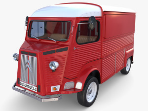 Citroen HY Red with interior 3D Model