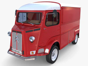 Citroen HY Red with interior 3D Model