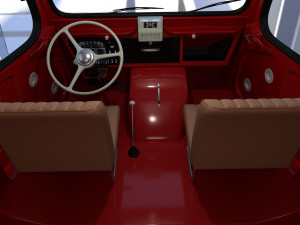 Citroen HY Red with interior 3D Model