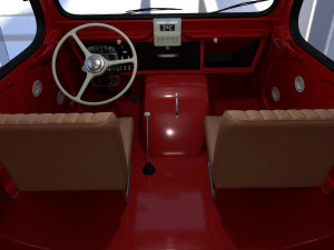 Citroen HY Red with interior 3D Model