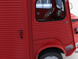 Citroen HY Red with interior 3D Model