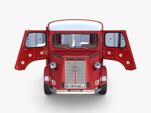 Citroen HY Red with interior 3D Model