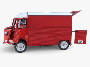 Citroen HY Red with interior 3D Model