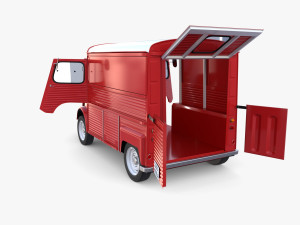 Citroen HY Red with interior 3D Model