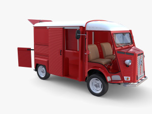 Citroen HY Red with interior 3D Model