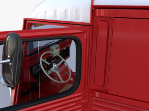 Citroen HY Red with interior 3D Model