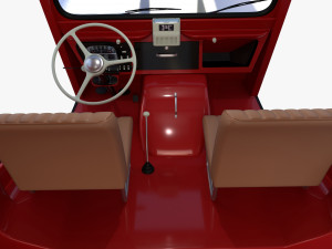Citroen HY Red with interior 3D Model