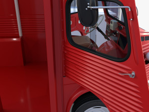 Citroen HY Red with interior 3D Model
