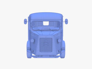 Citroen HY Red with interior 3D Model