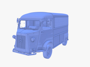 Citroen HY Red with interior 3D Model