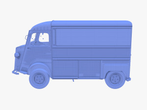 Citroen HY Red with interior 3D Model