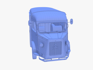 Citroen HY Red with interior 3D Model
