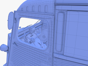 Citroen HY Red with interior 3D Model