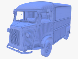 Citroen HY Red with interior 3D Model