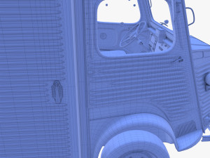 Citroen HY Red with interior 3D Model
