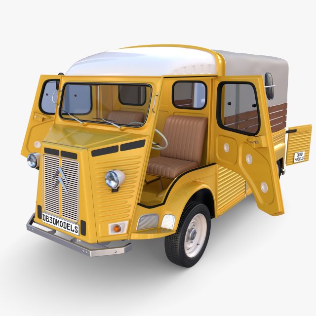 Citroen HY Pick Up with interior v1 Modelo 3D .c4d .max .obj .3ds .fbx .stl .blend 
