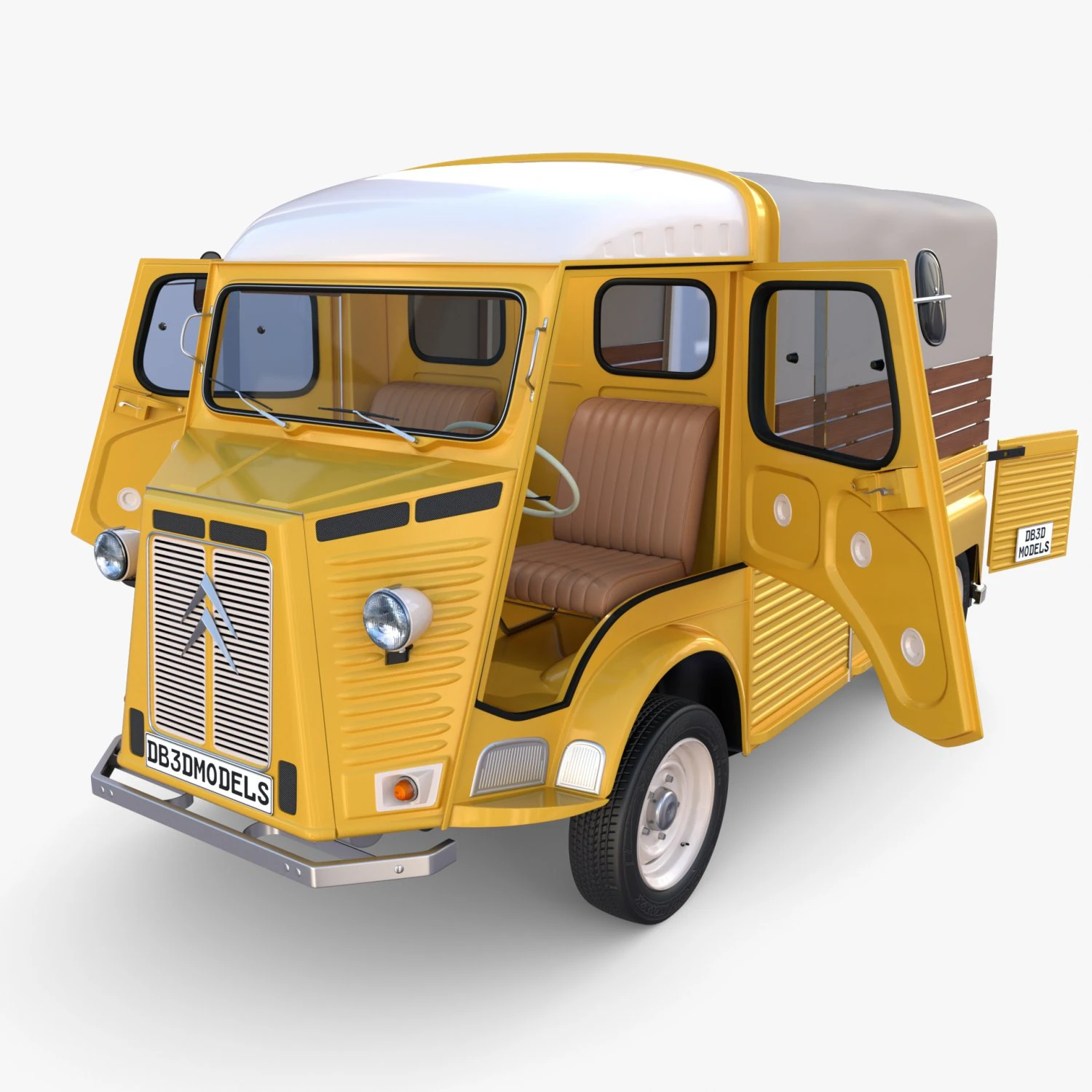 Citroen HY Pick Up with interior v1 3D Model .c4d .max .obj .3ds .fbx .stl .blend 