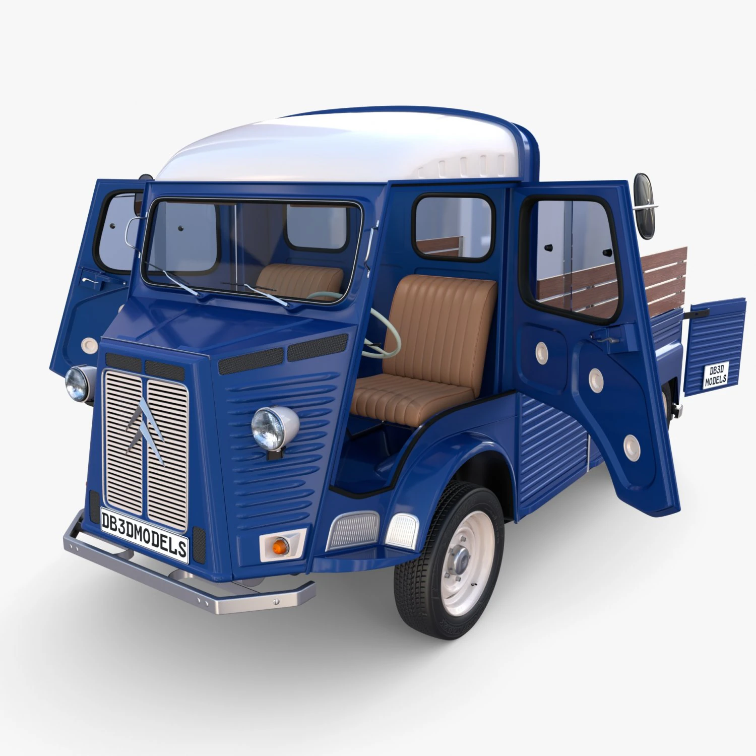 Citroen HY Pick Up with interior v2 3D Model .c4d .max .obj .3ds .fbx .stl .blend 