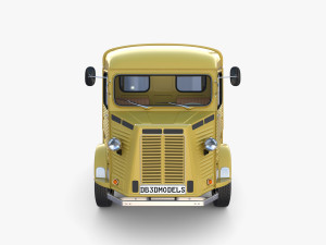 Generic 40s Van Pick Up with interior v1 3D Model