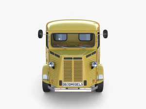 Generic 40s Van Pick Up with interior v1 3D Model