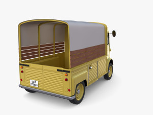 Generic 40s Van Pick Up with interior v1 3D Model