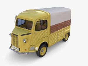 Generic 40s Van Pick Up with interior v1 3D Model