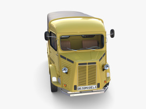Generic 40s Van Pick Up with interior v1 3D Model
