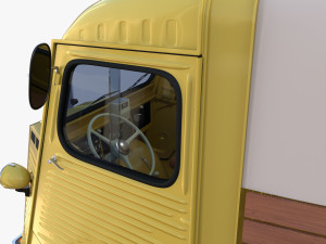 Generic 40s Van Pick Up with interior v1 3D Model