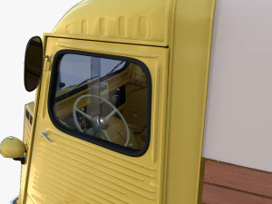 Generic 40s Van Pick Up with interior v1 3D Model