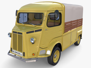 Generic 40s Van Pick Up with interior v1 3D Model