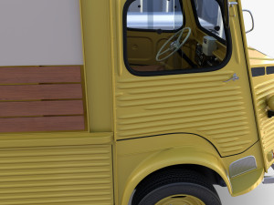 Generic 40s Van Pick Up with interior v1 3D Model