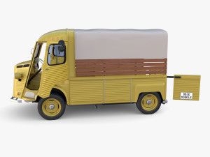 Generic 40s Van Pick Up with interior v1 3D Model