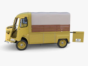 Generic 40s Van Pick Up with interior v1 3D Model