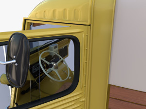 Generic 40s Van Pick Up with interior v1 3D Model