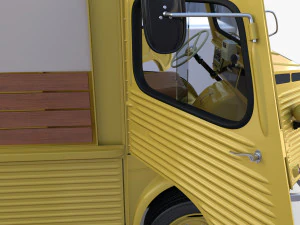 Generic 40s Van Pick Up with interior v1 3D Model