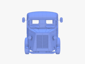 Generic 40s Van Pick Up with interior v1 3D Model