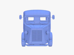 Generic 40s Van Pick Up with interior v1 3D Model