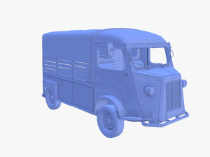 Generic 40s Van Pick Up with interior v1 3D Model