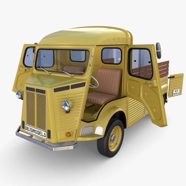 Generic 40s Van Pick Up with interior v2 3D-Modell .c4d .max .obj .3ds .fbx .stl .blend 