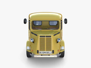 Generic 40s Van Pick Up with interior v2 3D Model