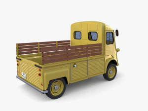 Generic 40s Van Pick Up with interior v2 3D Model