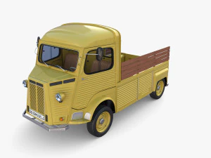 Generic 40s Van Pick Up with interior v2 3D Model