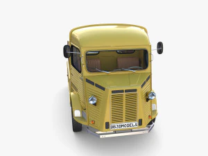 Generic 40s Van Pick Up with interior v2 3D Model