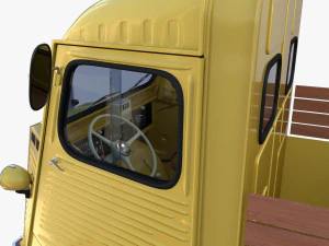 Generic 40s Van Pick Up with interior v2 3D Model