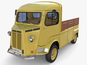 Generic 40s Van Pick Up with interior v2 3D Model