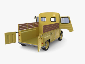 Generic 40s Van Pick Up with interior v2 3D Model