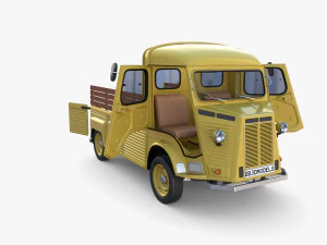 Generic 40s Van Pick Up with interior v2 3D Model