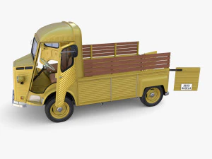 Generic 40s Van Pick Up with interior v2 3D Model