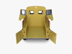 Generic 40s Van Pick Up with interior v2 3D Model