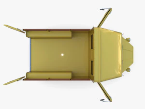 Generic 40s Van Pick Up with interior v2 3D Model